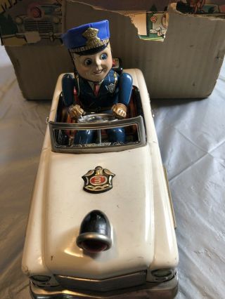 VINTAGE TIN B/OPP TOY - MYSTERY POLICE CAR - NOMURA JAPAN DRIVER - & BOX - 10 