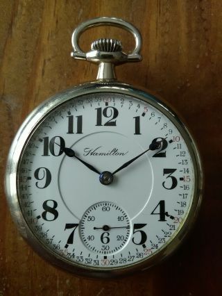 Hamilton 18s Pocket Watch / 948,  17 Jewels,  Adjusted 3 Positions / Serviced.