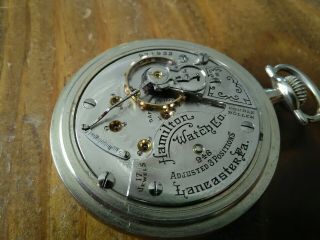 Hamilton 18S Pocket Watch / 948,  17 Jewels,  Adjusted 3 Positions / Serviced. 9