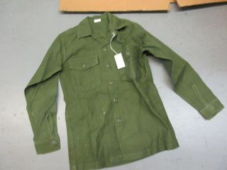 Us Army Vietnam Era Og 107 Cotton Sateen Fatigue Shirt 15 1/2 X 33