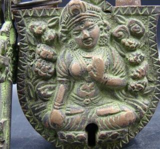 Collectible Handmade Carving Statue Bronze Modelling Lock Buddha Deco Art 2