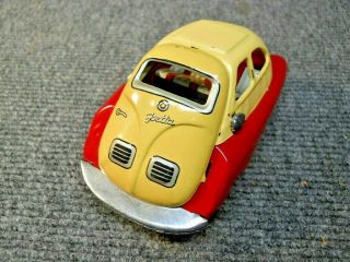Bandai Japan Isetta Tin Litho Friction Toy Car 1950 ' s 100 4.  75 Inches 3
