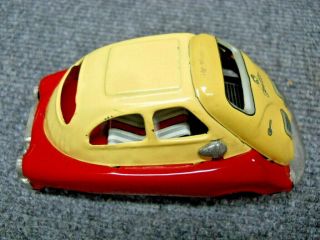 Bandai Japan Isetta Tin Litho Friction Toy Car 1950 ' s 100 4.  75 Inches 5