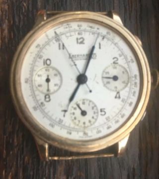 Eberhard Antique Rare Chronograph Chaux De Fond Hand - Winding Watch Runs Repair