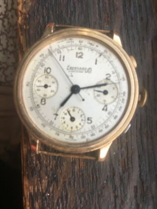 Eberhard Antique Rare Chronograph Chaux De Fond Hand - Winding Watch Runs Repair 4