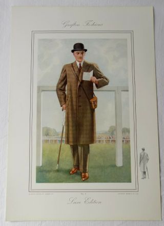 Art Deco " Grafton Fashions " Gents Portfolio Colour Plate,  Print.  1934