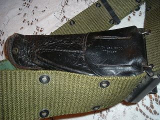 Vintage US Military Bolen Lea.  Prod.  7791466 and Belt Pistol Holster 6