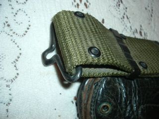 Vintage US Military Bolen Lea.  Prod.  7791466 and Belt Pistol Holster 8