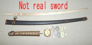 98 TYPE JAPANESE GUNTO KOSHIRAE 8 seppa wood sheath　 WW2 ARMY /tsuba tassel 2