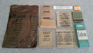 Vietnam War C Ration Accessory Packet Salem Cigarettes 1968 Mci Mre