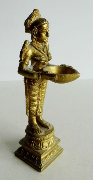 Old Indian Bronze / Brass Statue Of A Hindu Deity - 10.  25cm Tall