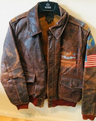 Wwii Us Army Air Corp A - 2 Leather Flight Or Bomber Jacket Aero Co