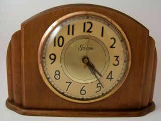 Vintage Sessions Mantle Clock,  Art Deco Wood Electric Clock