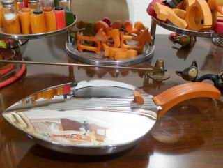 Vintage (1941) Deco Chase Silent Butler,  Chrome Plated & Bakelite Candy/nut Dish