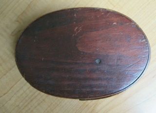 ANTIQUE WOOD TWO FINGERED OVAL PANTRY BOX 5 3/4 