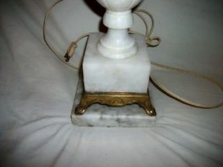 Antique Italian Hand Carved Alabaster Marble Lamp 1930 ' s Estate 3