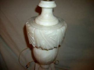 Antique Italian Hand Carved Alabaster Marble Lamp 1930 ' s Estate 4