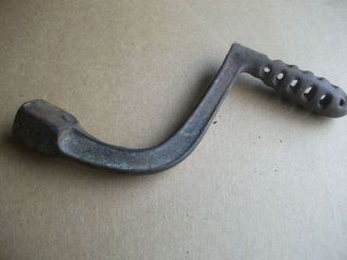 VINTAGE SOUTH BEND MALLEABLE CAST IRON STOVE GRATE SHAKER CRANK HANDLE - 5/8 