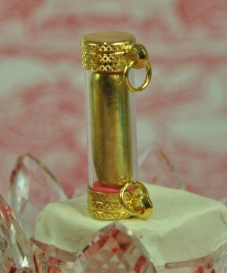 Capsule GOLD Real LEKLAI Takrut Thong Pla Lai LP Huan Thai Buddha Amulet Pendant 3