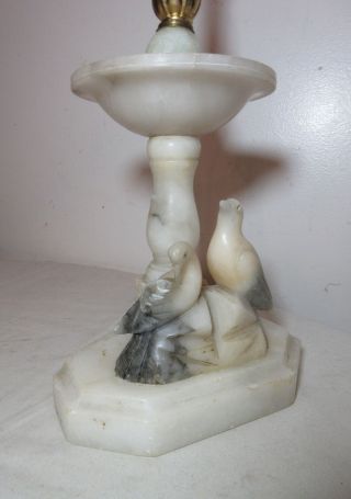 vintage figural hand carved birds marble alabaster sculpture electric table lamp 7