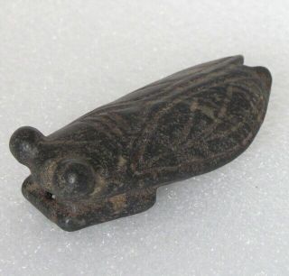 3.  2 " Hongshan Culture Hand - Carved Cicada Carving Meteorite Pendant