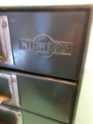 Vintage Milners Industrial Metal Filing Cabinet Drawers 5