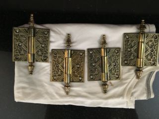 10 Pairs Antique Steeple Decorative Door Hinges