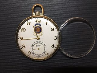 Vintage Elgin American Legion Past Commander gold filled 10K pocket watch 2