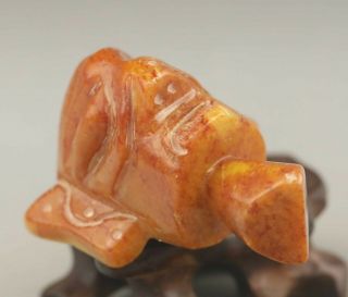 Chinese old natural jade hand - carved buddha pendant statue 2.  2 inch 5