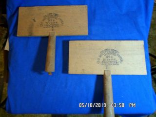 Antique Vintage L.  S.  Watson & Co.  No.  8 Cotton Carders Old Whittemore Wooden