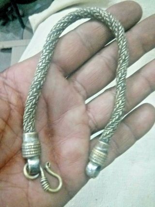 Ancient Old Rare Brass Man Hand Bracelet Belt Chain