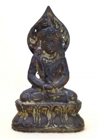 Antique Oriental Copper Buddhist Statue Asian Iron Sculpture Figurine Ornament