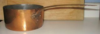 Antique Hand Made Dovetailed Zinc Lined Copper Cooking Stew Sauce Pan