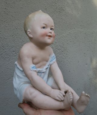 Gebruder Heubach Bisque porcelain Piano Baby Figurine Antique vintage 2