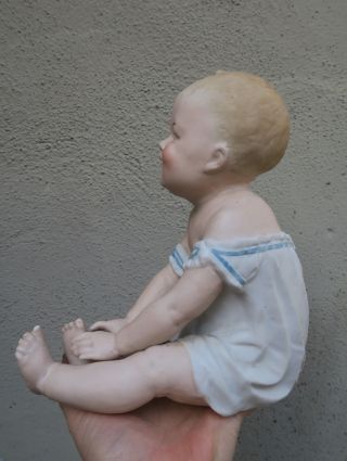 Gebruder Heubach Bisque porcelain Piano Baby Figurine Antique vintage 5