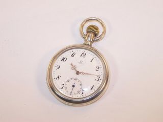 Vintage OMEGA 16s.  935 Sterling Silver Swing Out Case Pocket Watch 2