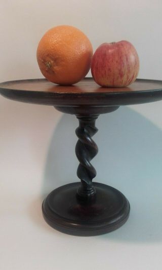 A Fine Antique Oak Barley Twist Pedestal Tazza,  Cake Stand.