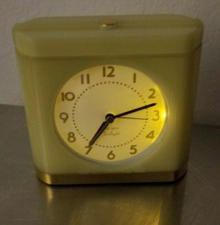 Vintage Westclox Big Ben Twilight Alarm Clock Night Light Yellow Art Deco 43002