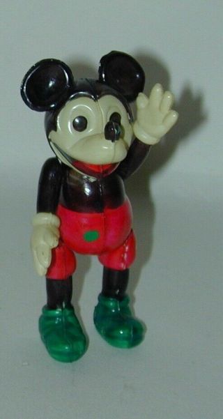 Mickey Mouse Celluloid Fully Jointed 3” Tall Figure Japan Late 1930s 3