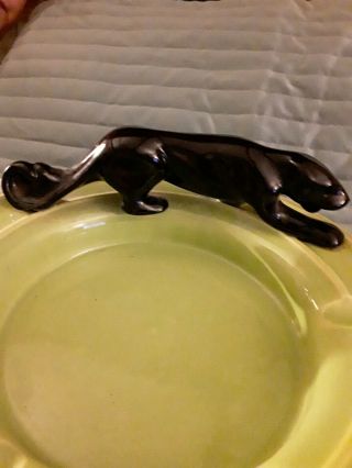 Royal Califonia Pottery Art Deco Ashtray With Black Panther Figure 3