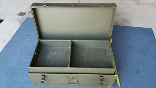 Vintage 1947 Army Green Foot Locker Trunk With Tray