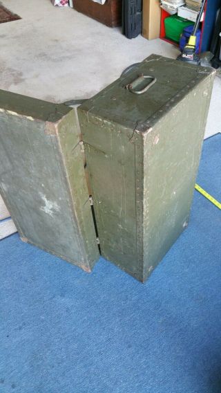 Vintage 1947 Army Green Foot Locker Trunk With Tray 8