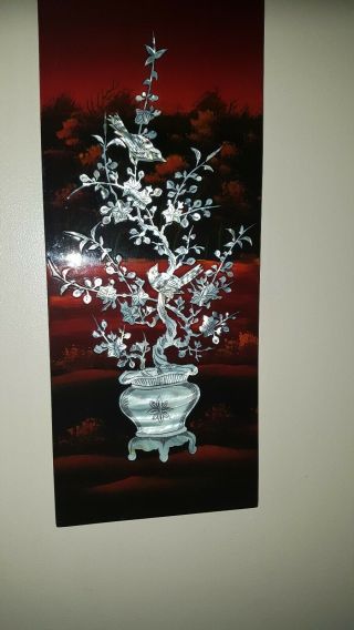 Chinese Mother Of Pearl Wall Plaque
