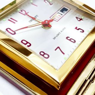 Vintage orient Travel Alarm Clock W/ Box 3