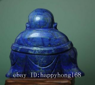 Chinese natural Lapis Lazuli Hand carving Maitreya Buddha statue 01 g02 4