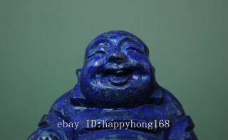 Chinese natural Lapis Lazuli Hand carving Maitreya Buddha statue 01 g02 5