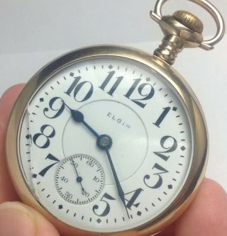 Antique Elgin B.  W.  Raymond 18s.  19j.  Pocket Watch W/wadsworth 25yr Case (e48)