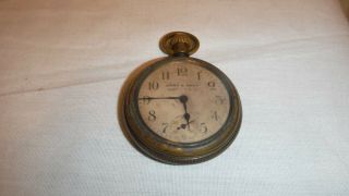 Antique American ✔private Label ✔army & Navy✔ Pocket Watch W/great Case Patina