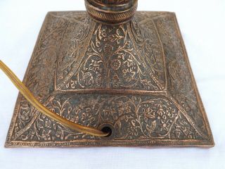 A STUNNING ARTS &CRAFTS COPPER LAMP BASE INTRICATE AND ORNATE RAISED DESIGN 3