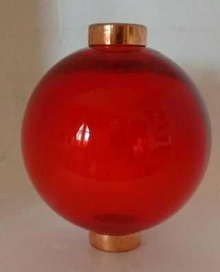 Red Glass Lightning Rod Ball Roof Home Cabin Decor